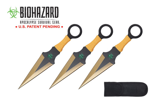 6.5-inch 3pc Set Gold   Black Blade Thrower