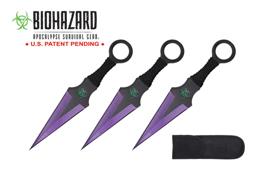6.5-inch 3pc Set Purple   Black Blade Thrower