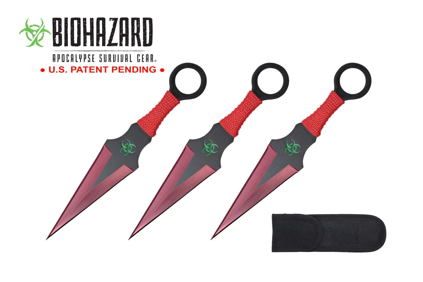 6.5-inch 3pc Set Red   Black Blade Thrower