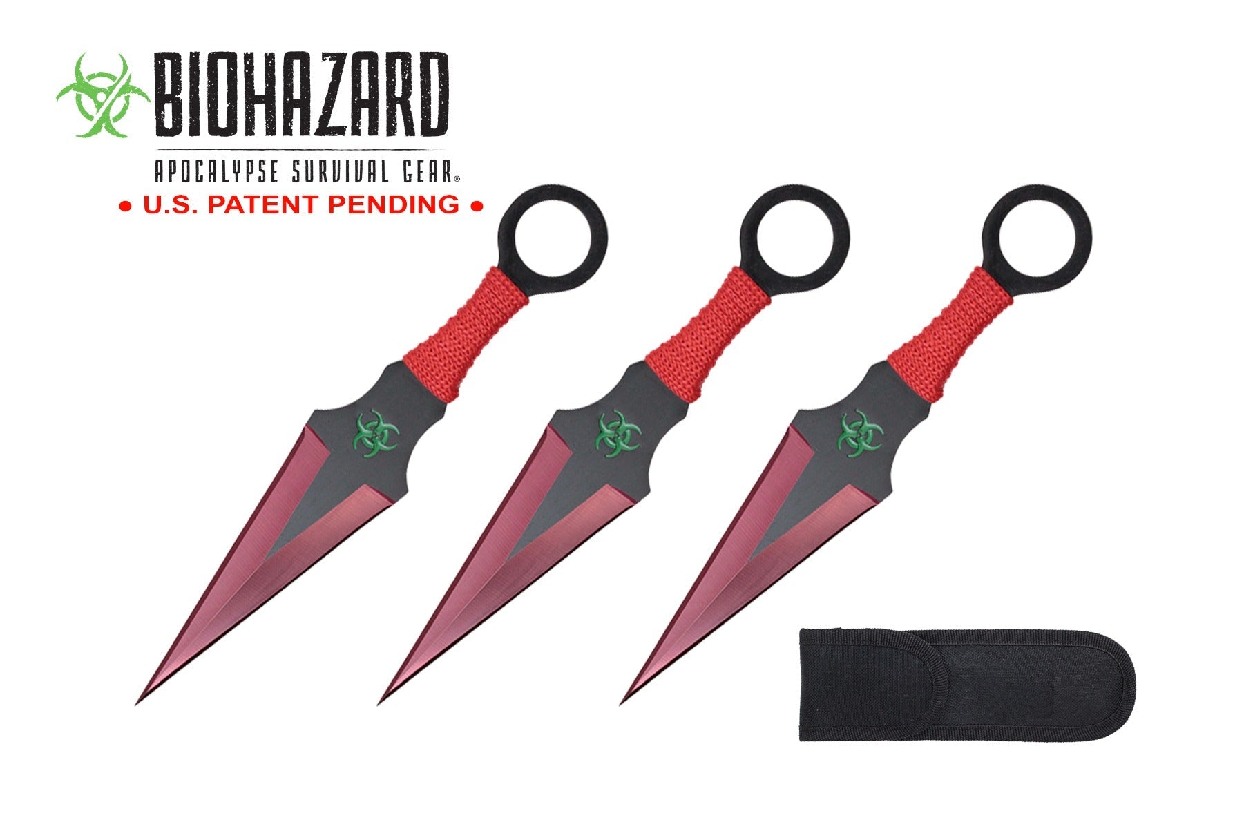 6.5-inch 3pc Set Red   Black Blade Thrower