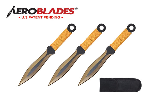 6.5-inch 3pc Set Gold   Black Blade Thrower