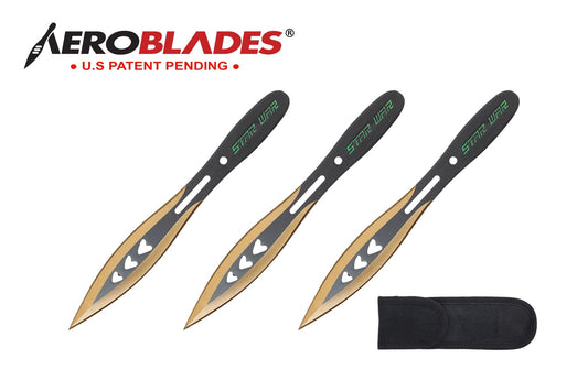 6.75-inch 3pc Set Gold   Black Blade Thrower