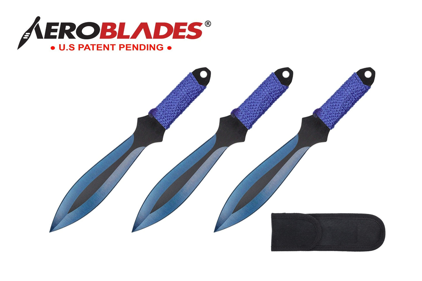 6.75-inch 3pc Set Blue   Black Blade Thrower