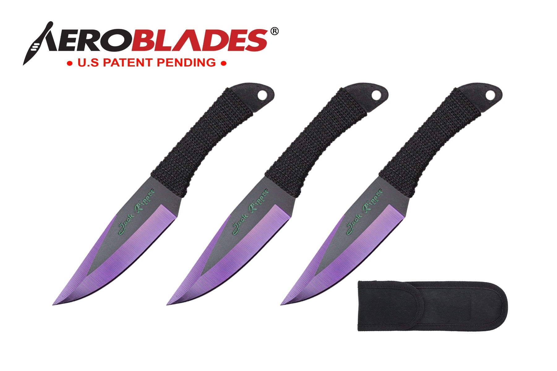 6.75-inch 3pc Set Purple   Black Blade Thrower
