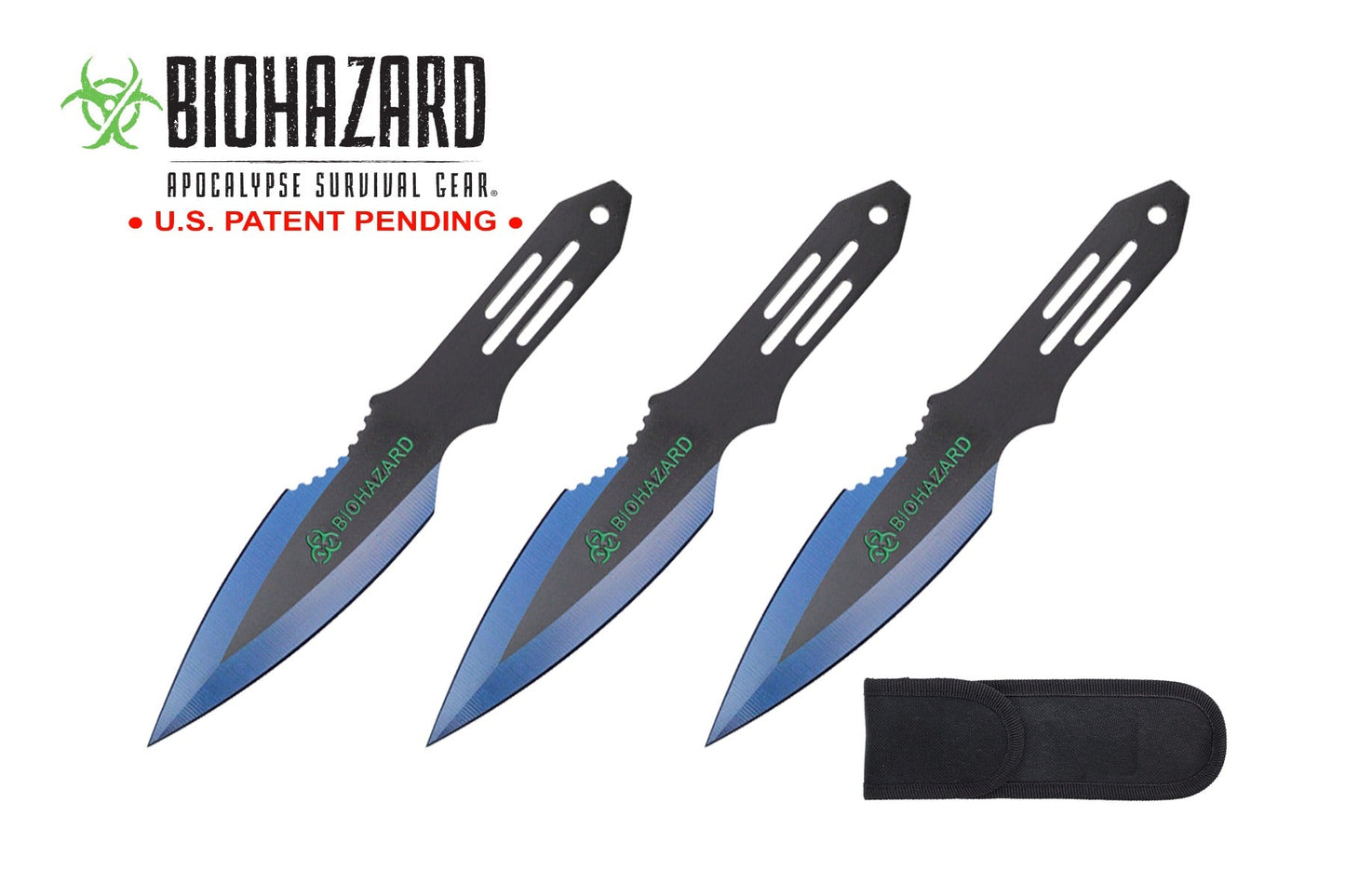 6.5-inch 3pc Set Blue   Black Blade Thrower