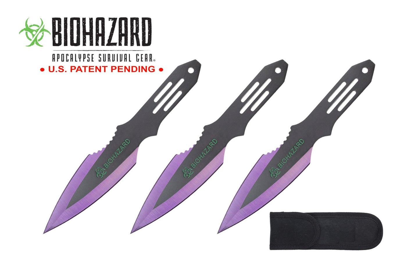 6.5-inch 3pc Set Purple   Black Blade Thrower