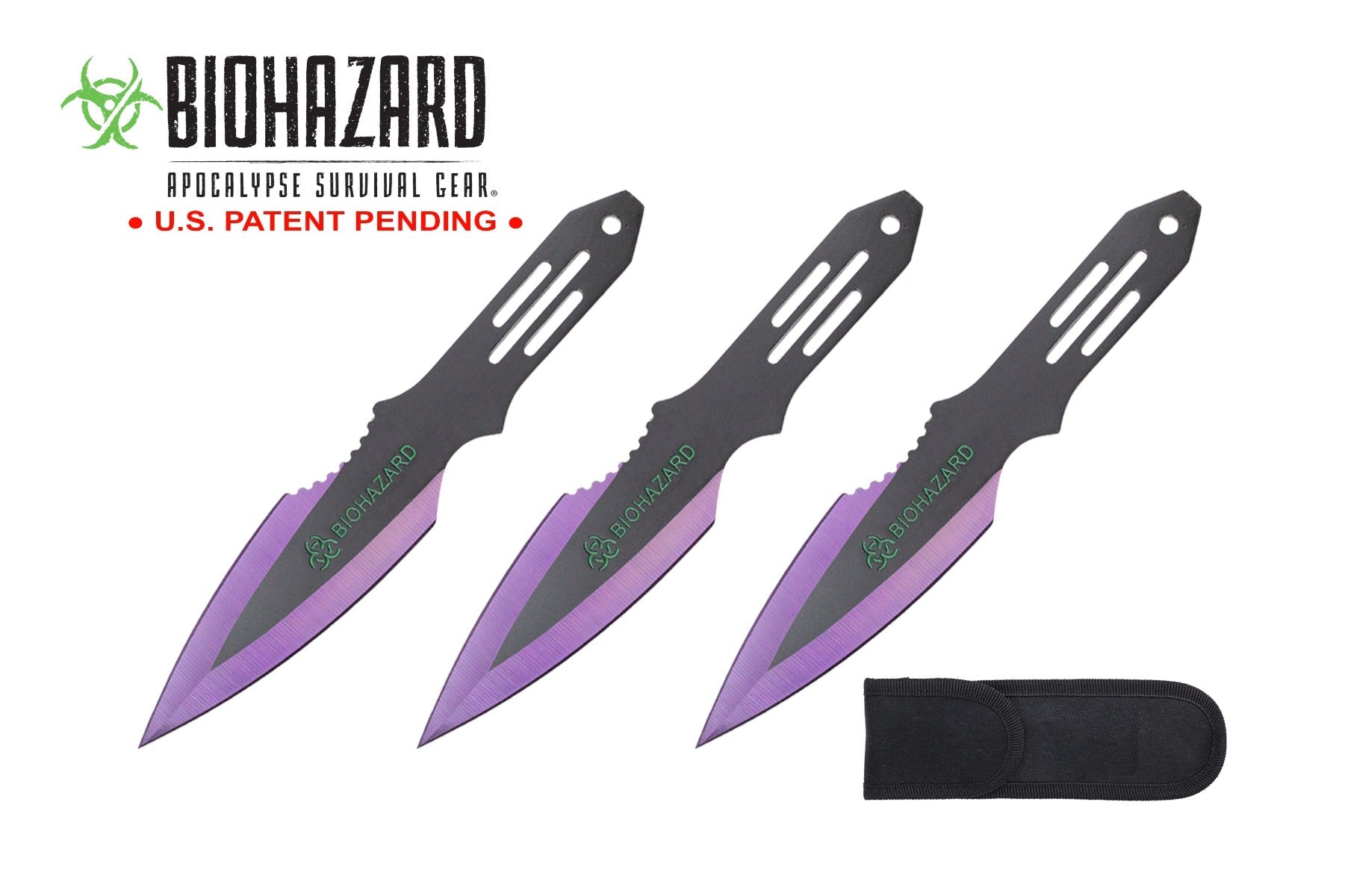 6.5-inch 3pc Set Purple   Black Blade Thrower