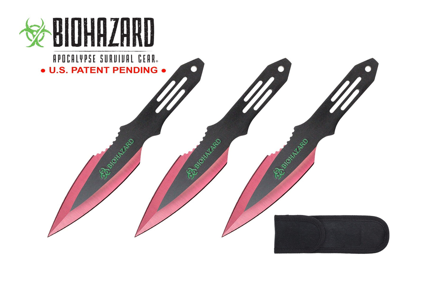 6.5-inch 3pc Set Red   Black Blade Thrower