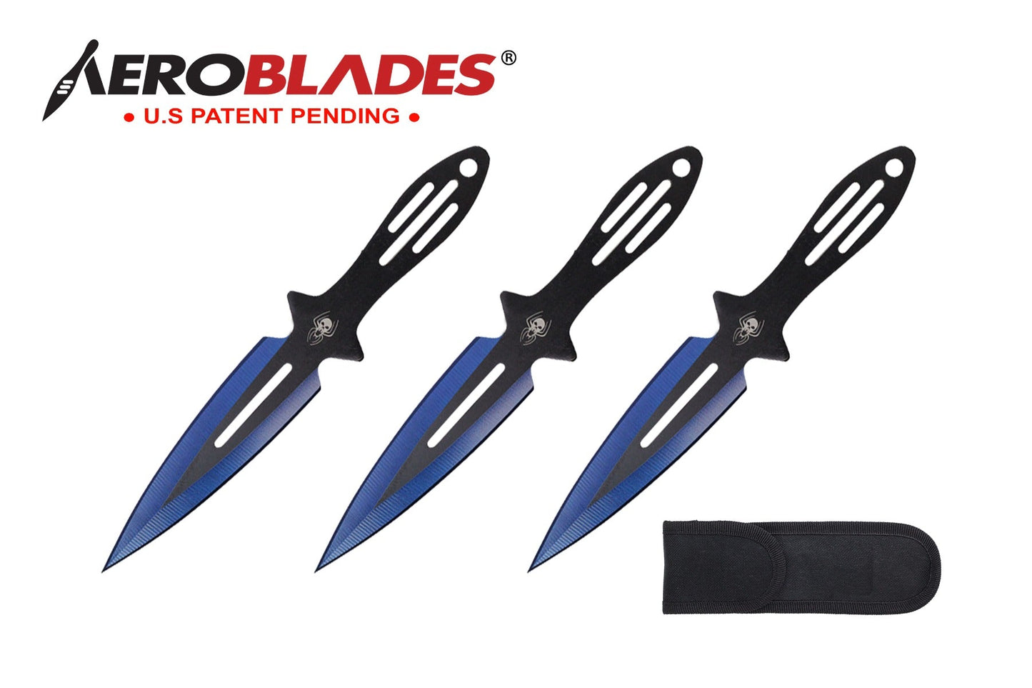 6.5-inch 3pc Set Blue   Black Blade Thrower