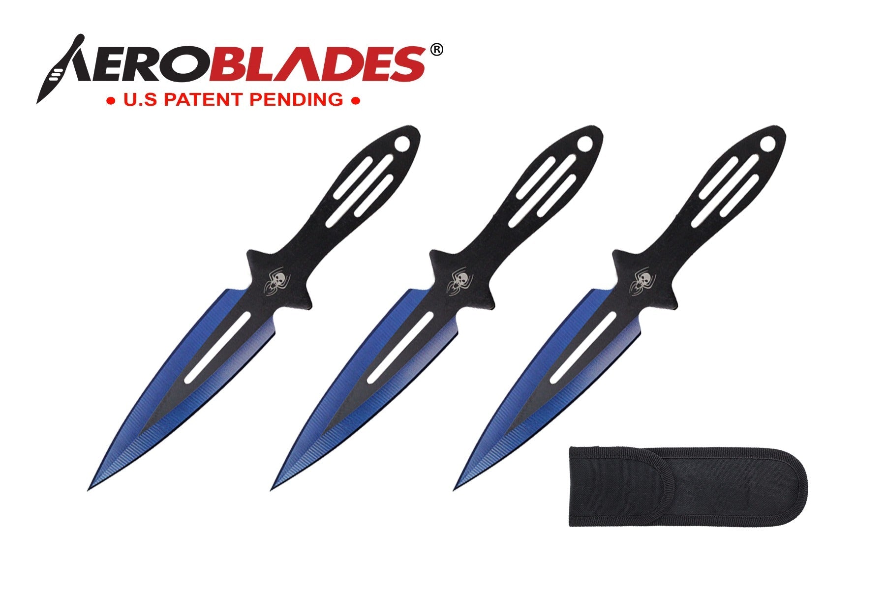 6.5-inch 3pc Set Blue   Black Blade Thrower