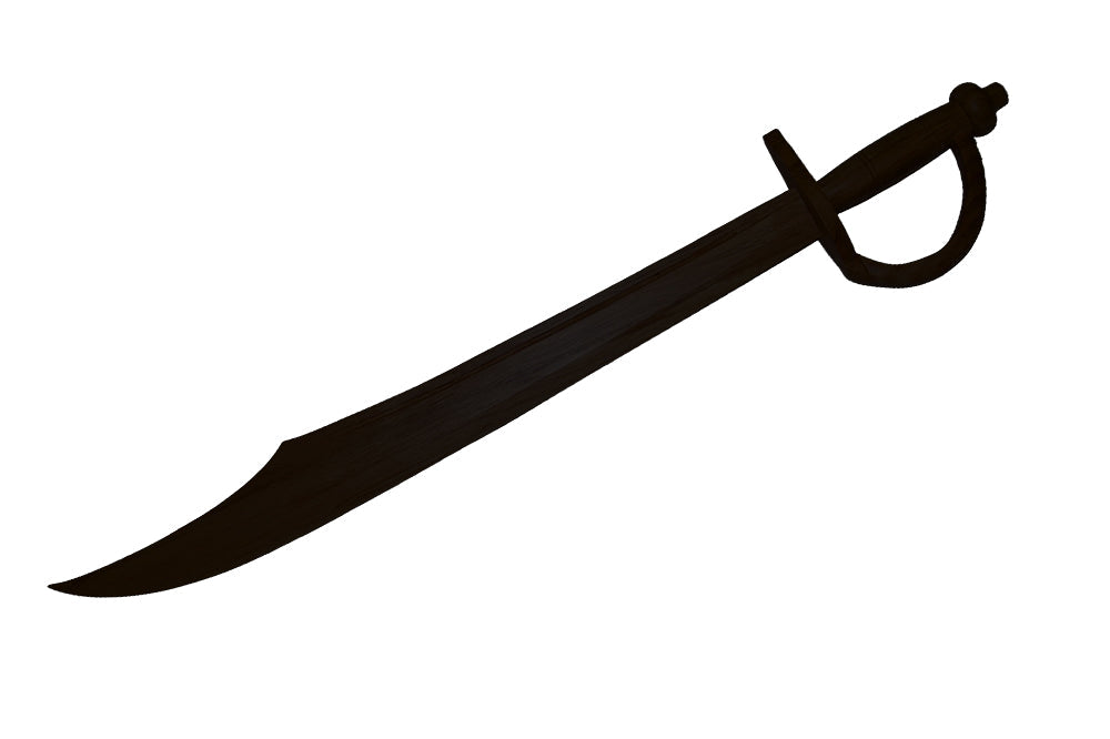 30" Black Large Wooden Pirate Sword