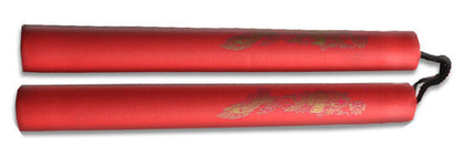 Foam Nunchaku w/ Dragon Design Red