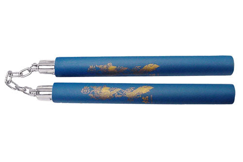 BLUE FOAM NUNCHAKU W DRAGON