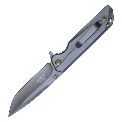 8" WARTECH BALL BEARING GREY POCKET KNIFE