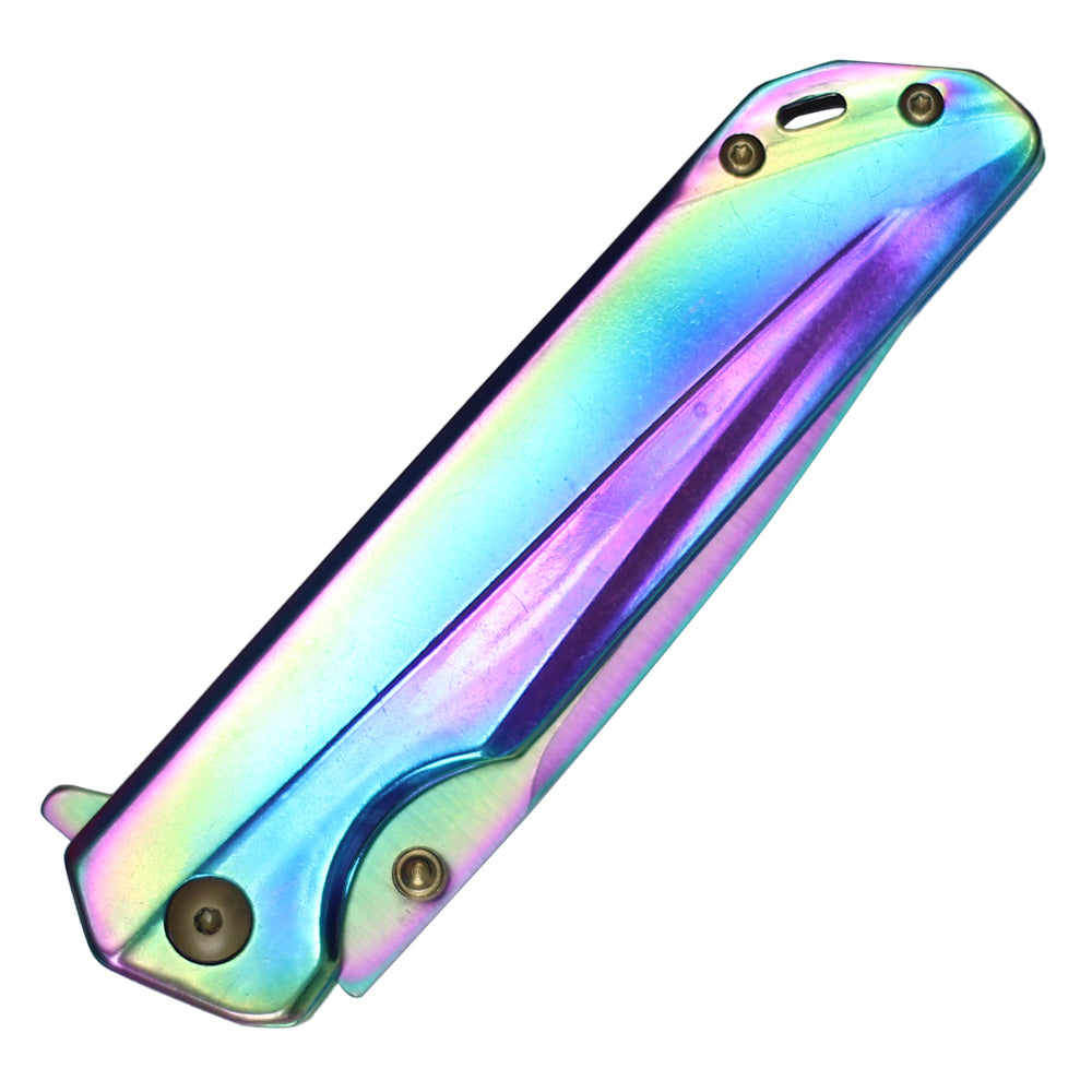 8" WARTECH BALL BEARING RAINBOW POCKET KNIFE