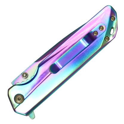 8" WARTECH BALL BEARING RAINBOW POCKET KNIFE