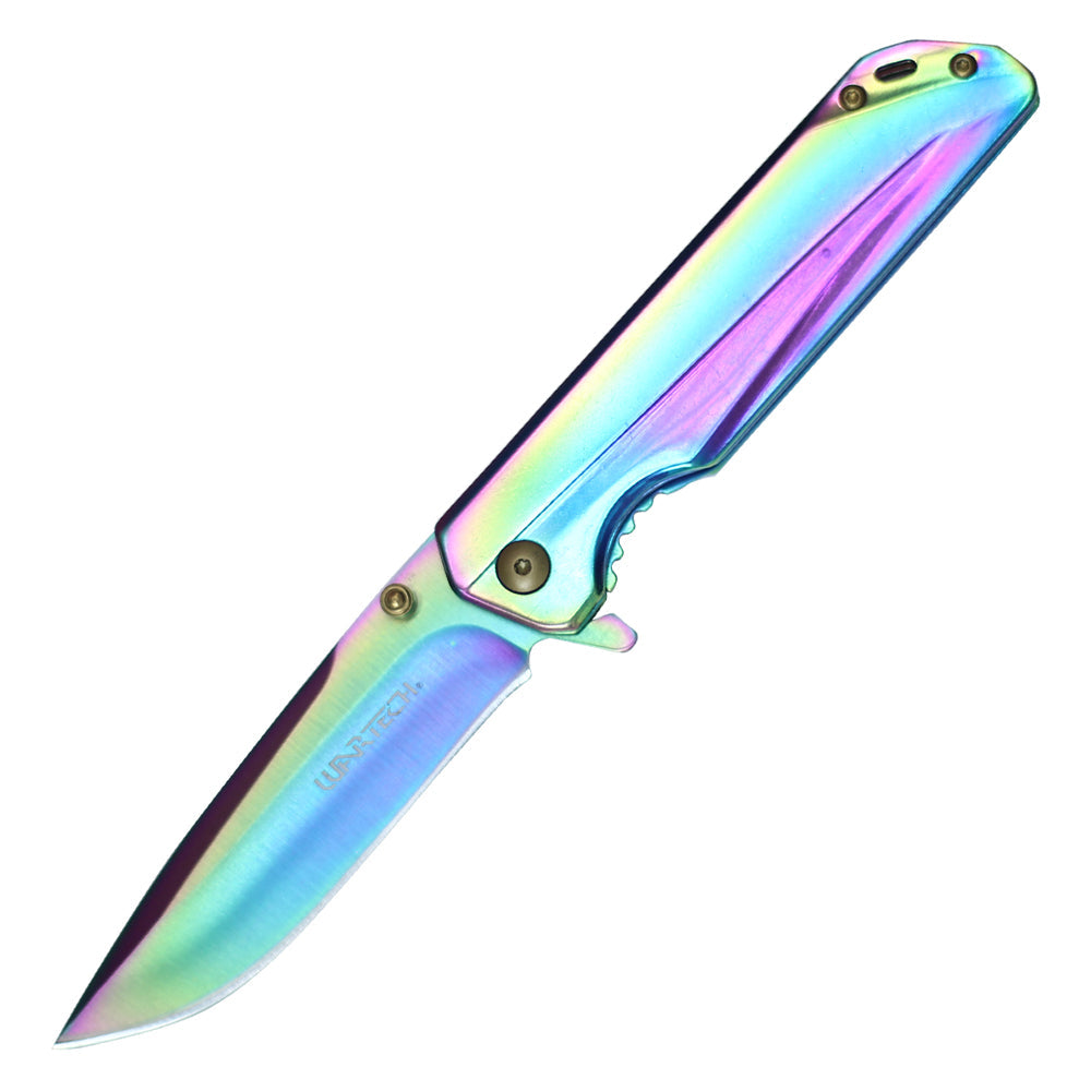 8" WARTECH BALL BEARING RAINBOW POCKET KNIFE