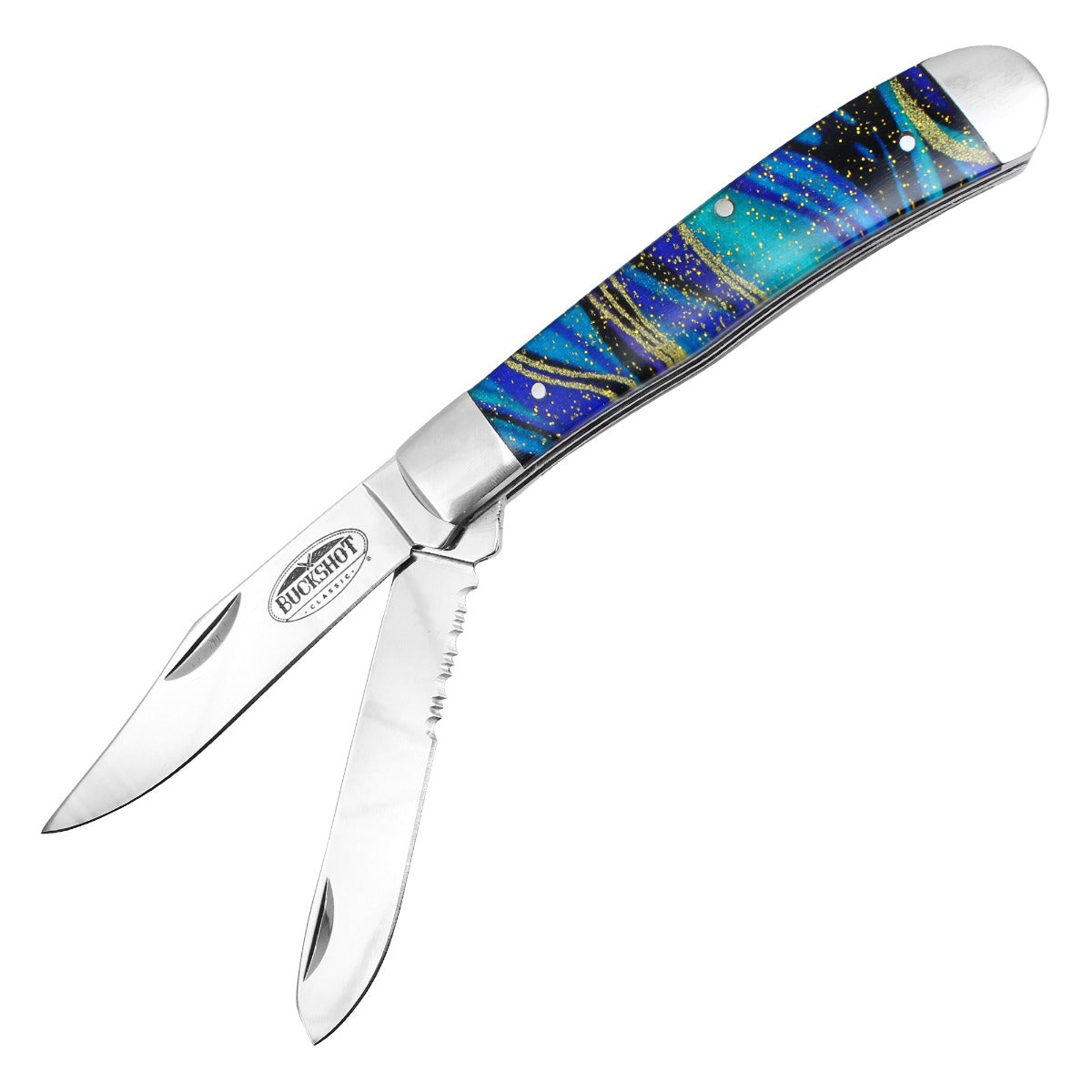 Buckshot 7.5" 2-Blade Galaxy Trapper Pocket Knife