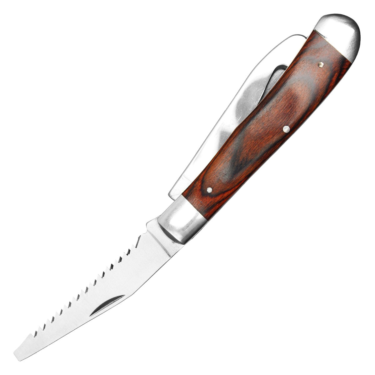 Buckshot 7.25" 3-Blade Wood Trapper Pocket Knife