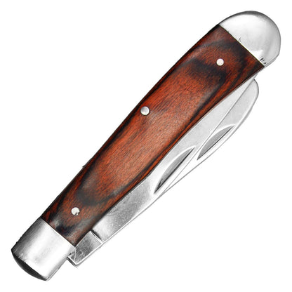 Buckshot 7.25" 3-Blade Wood Trapper Pocket Knife