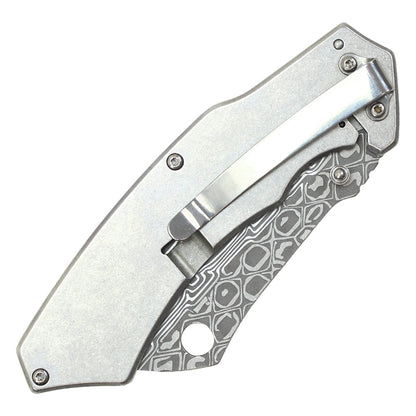 8" Buckshot Thumb Open Spring Assisted Stainless Steel Handle With Inlay Classic Razor Pocket Knife