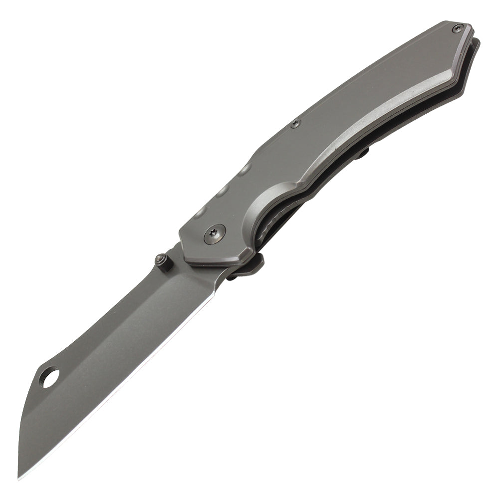 8" Buckshot Thumb Open Spring Assisted Stainless Steel Handle With Inlay Classic Razor Pocket Knife