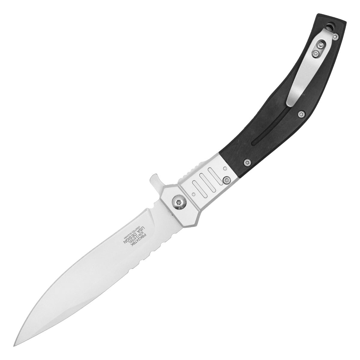 9" Buckshot - Black Pocket Knife