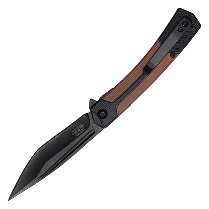 Buckshot  - 8" Black & Brown Pocket Knife