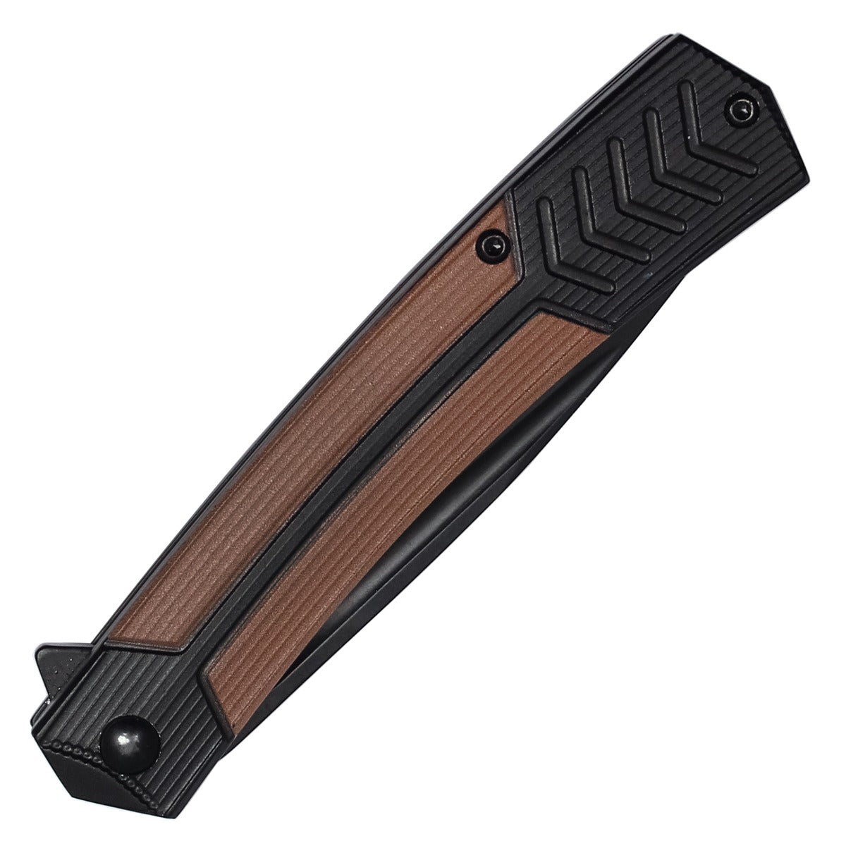 Buckshot  - 8" Black & Brown Pocket Knife