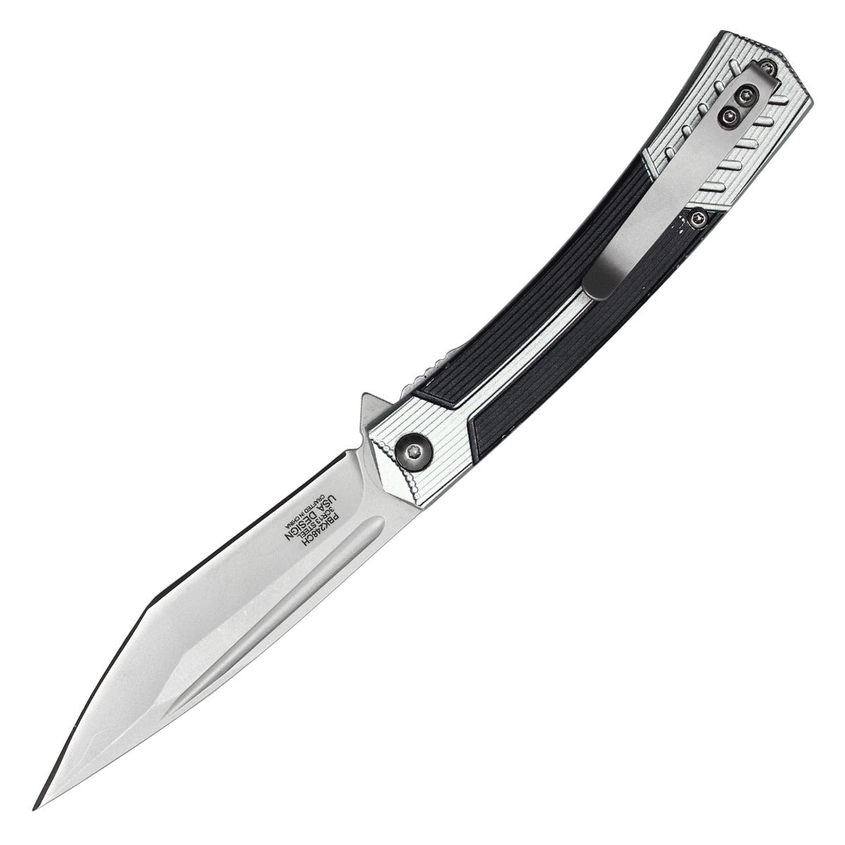 Buckshot - 8" Black & Gray Pocket Knife