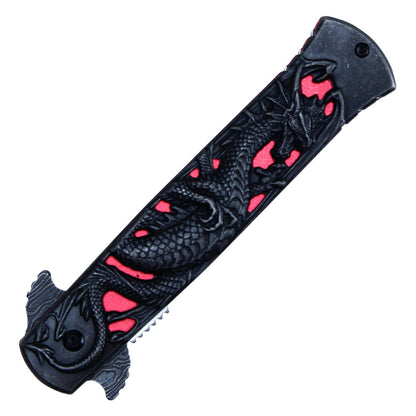 Red Dragon Handle Pocket Knife