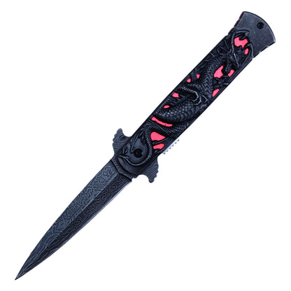 Red Dragon Handle Pocket Knife