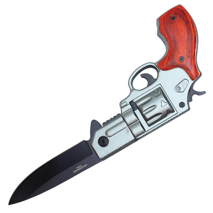 8" Gray Revolver Pocket Knife