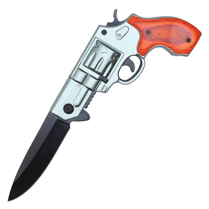 8" Gray Revolver Pocket Knife