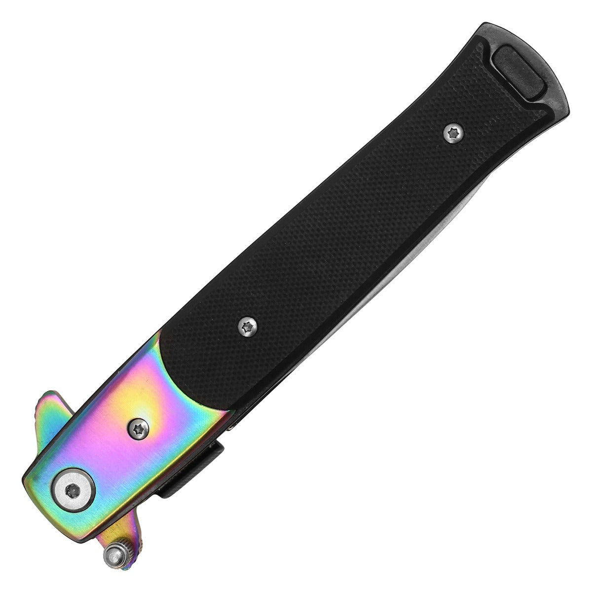 9" Rainbow Stiletto Pocket Knife