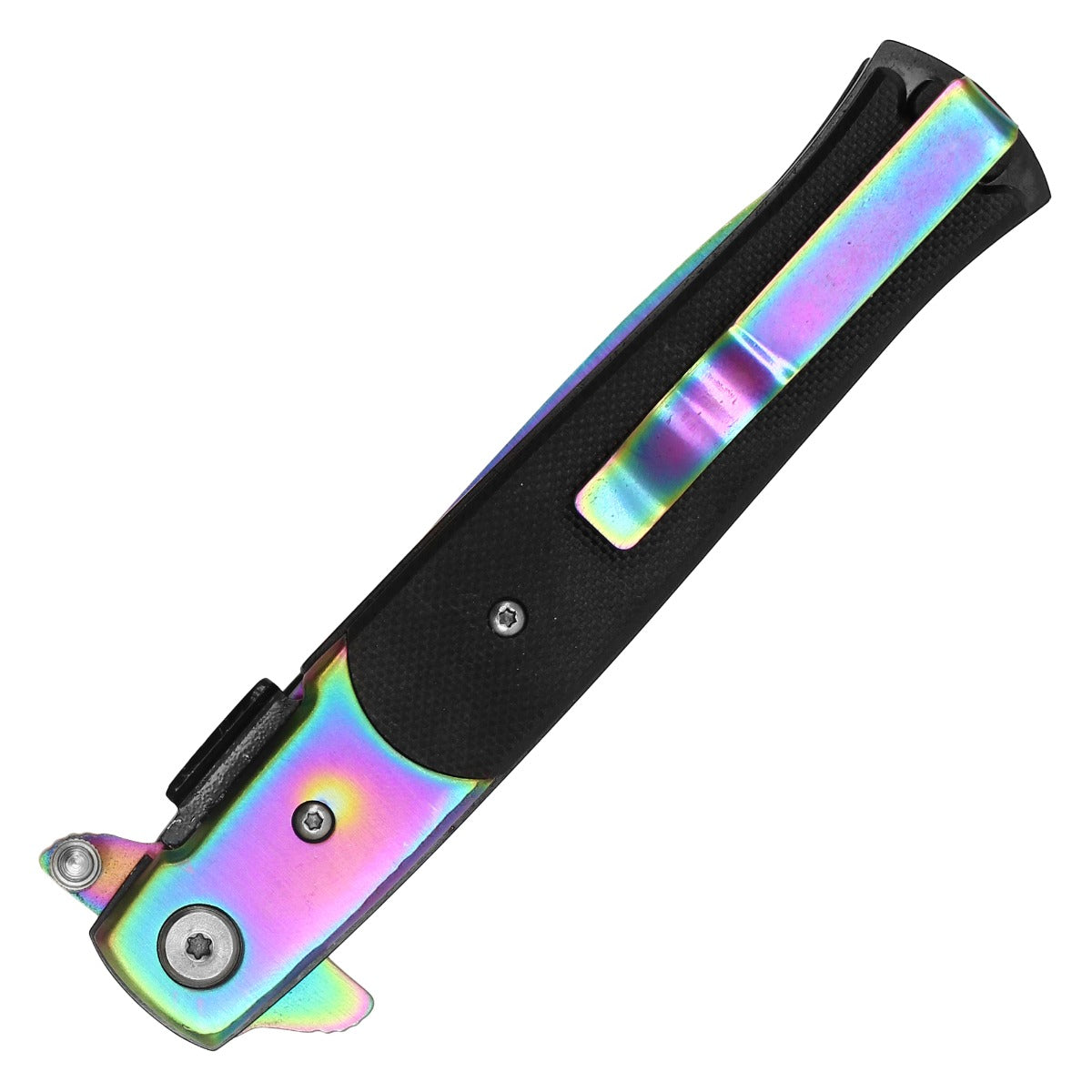 9" Rainbow Stiletto Pocket Knife