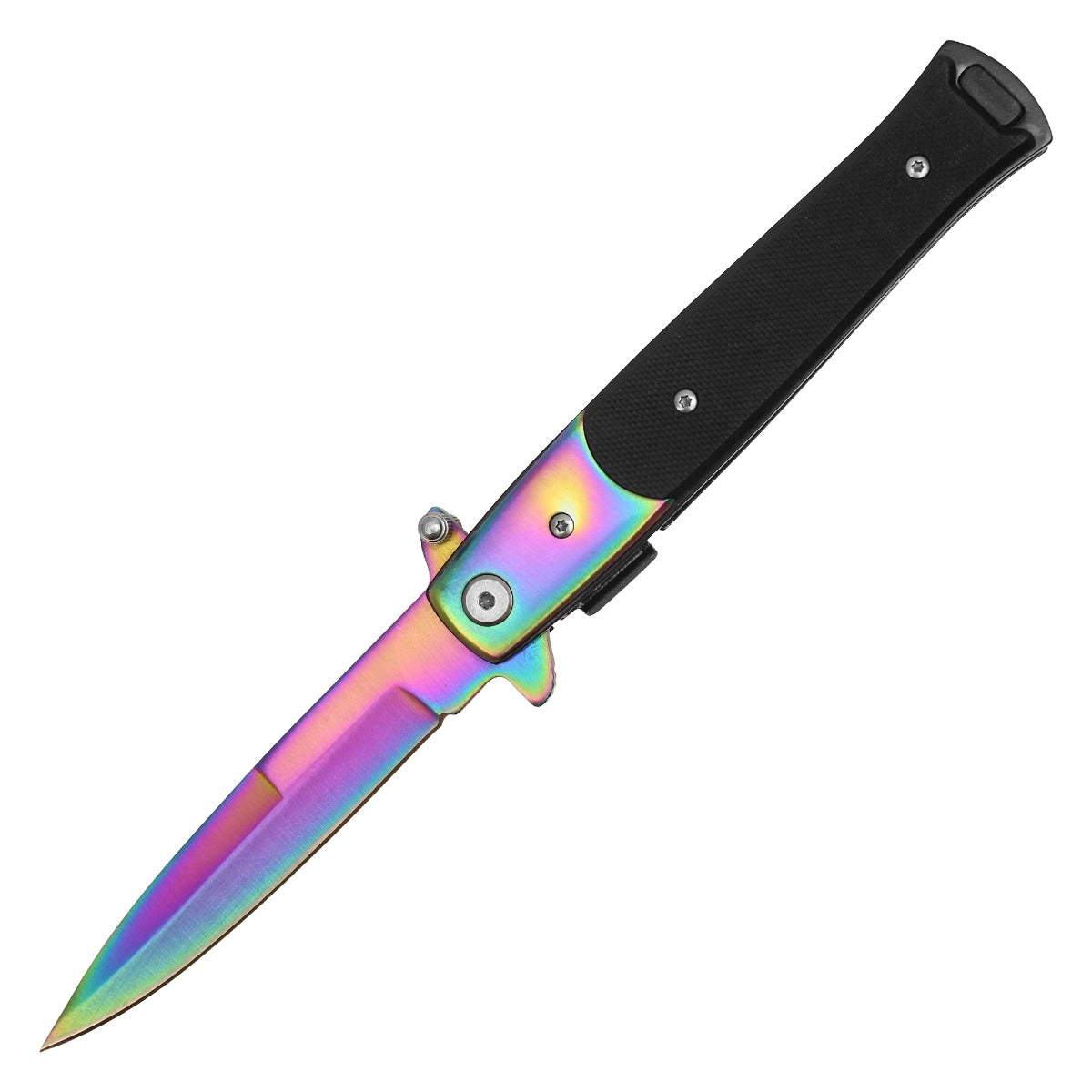 9" Rainbow Stiletto Pocket Knife