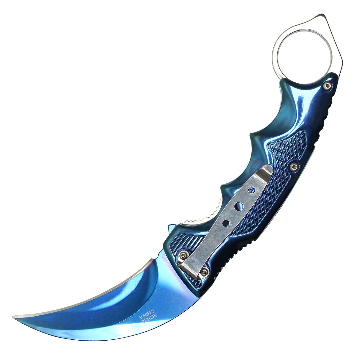 8.5" Blue Pocket Karambit