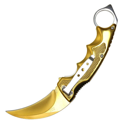 8.5" Gold Pocket Karambit