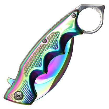 8.5" Rainbow Pocket Karambit