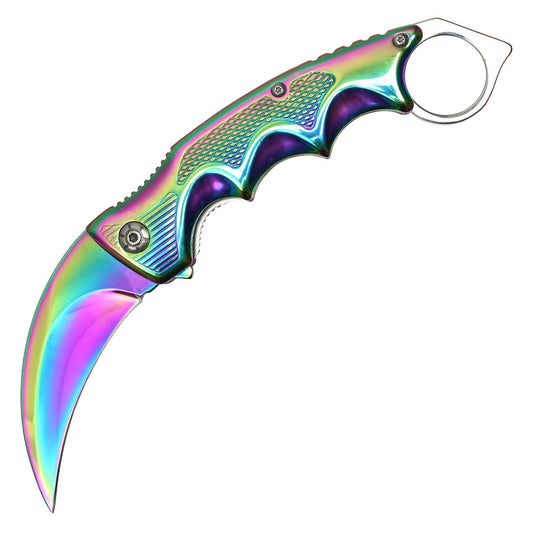 8.5" Rainbow Pocket Karambit