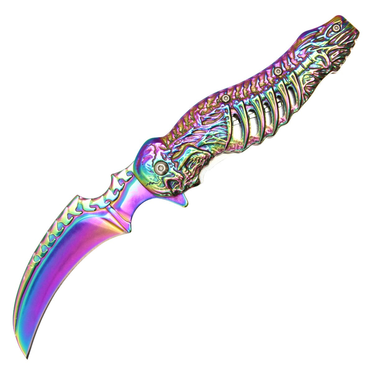 Rainbow Skeleton Pocket Knife