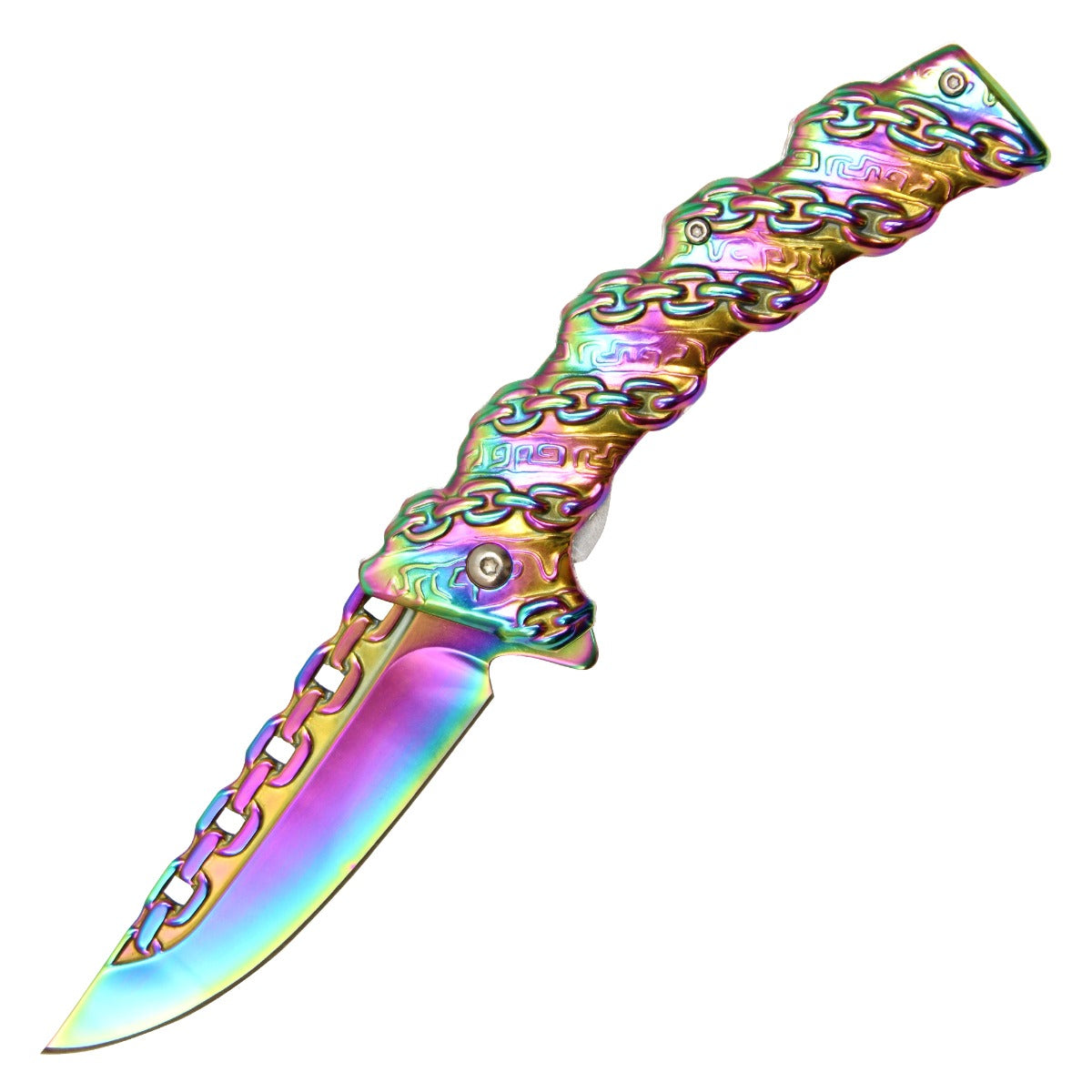 Rainbow Chain Pocket Knife