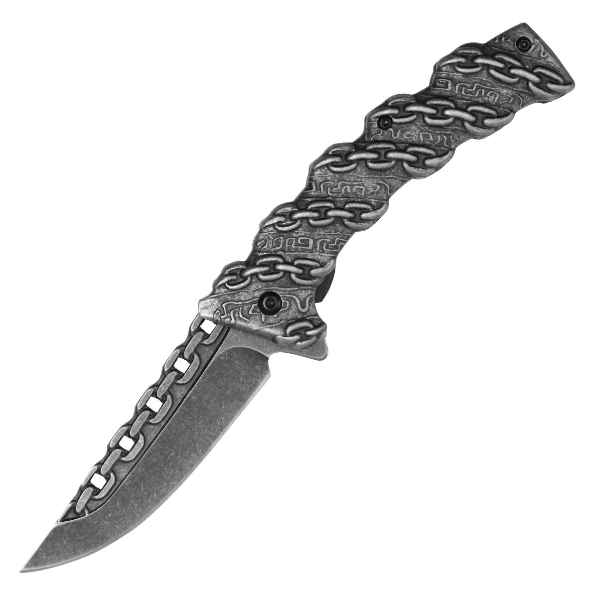 Stonewashed Chain Pocket Knife