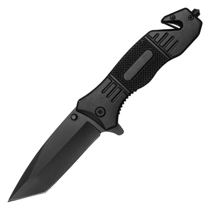 8.5" Black Tactical Pocket Knife