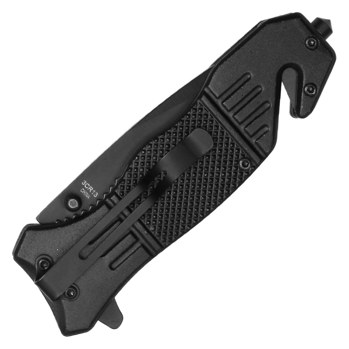 8.5" Black Tactical Pocket Knife