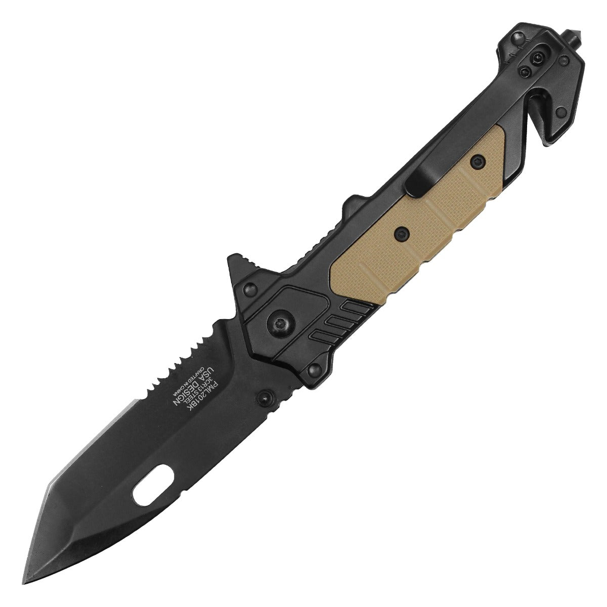 8" Black Pocket Knife - Milspec Tactical