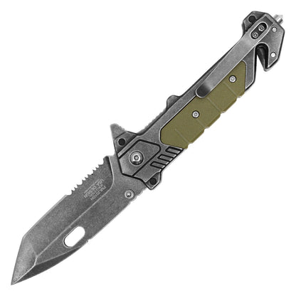 8" Stonewashed Pocket Knife -  Milspec Tactical