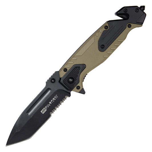 8.25" Milspec Tan Pocket Knife