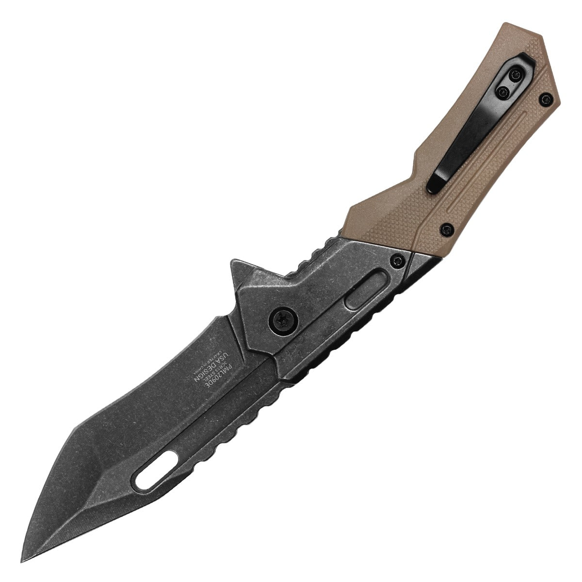 Milspec - 8.25" Stonewashed Desert | Spring Assisted Pocket Knife